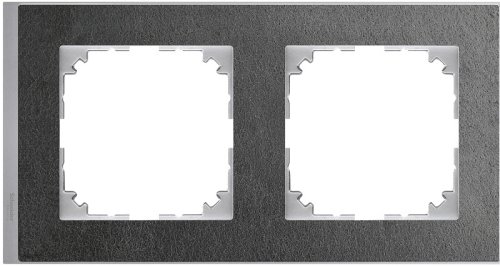 Рамка универсальная Schneider Electric Merten M-Pure Decor 2-м. сланец/алюминий  картинка